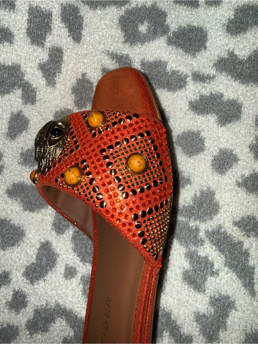 Kurt Geiger Eagle-head ⚠️ Limited Style⚠️ Orange Kensington Sandal - Picture 5 of 9